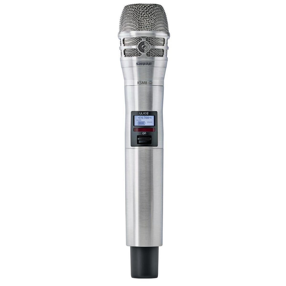 

Shure ULXD2 Handheld Transmitter with KSM8 Capsule, G50: 470 to 534MHz, Nickel