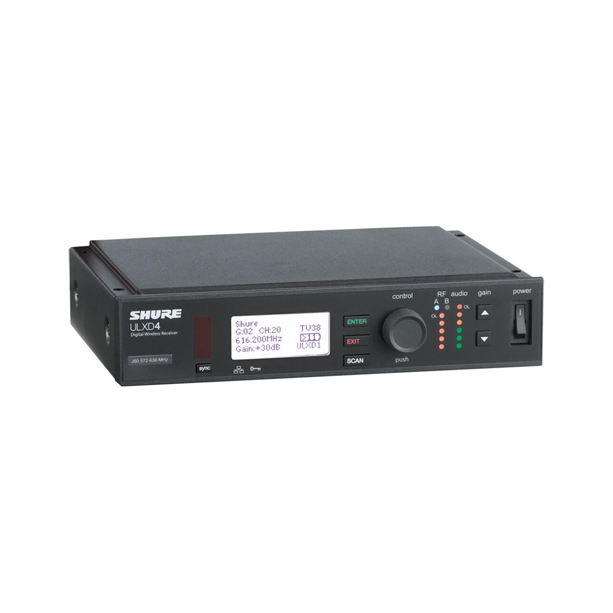 

Shure ULXD4-GV Single-Channel Digital Wireless Half-Rack Receiver G50: 470-534MHz
