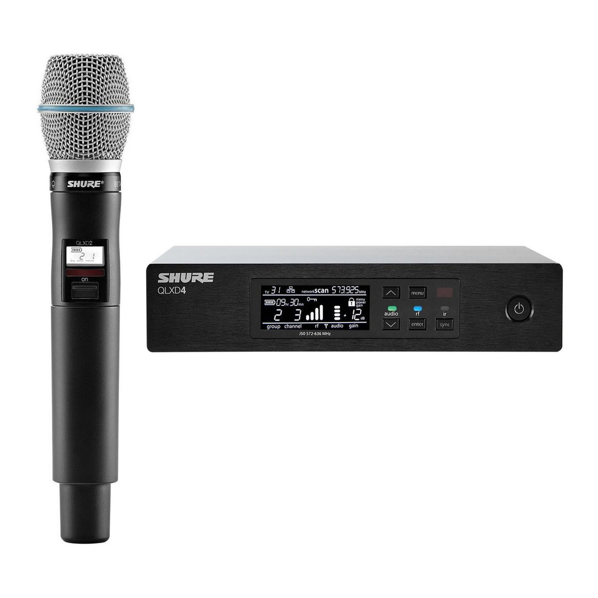 

Shure QLXD24/B87A Wireless Microphone System w/QLXD2/B87A HH Mic, V50:174-216MHz
