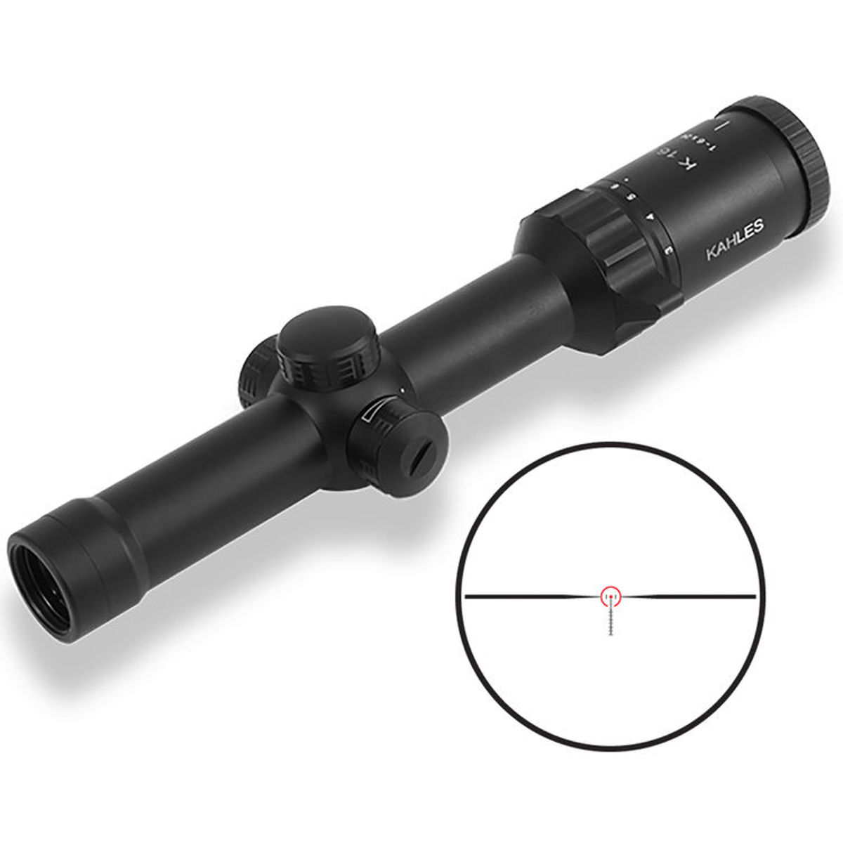 

Kahles 1-6x24 K16i Riflescope, Illum. SM1 Reticle, Capped Turrets, 30mm Tube