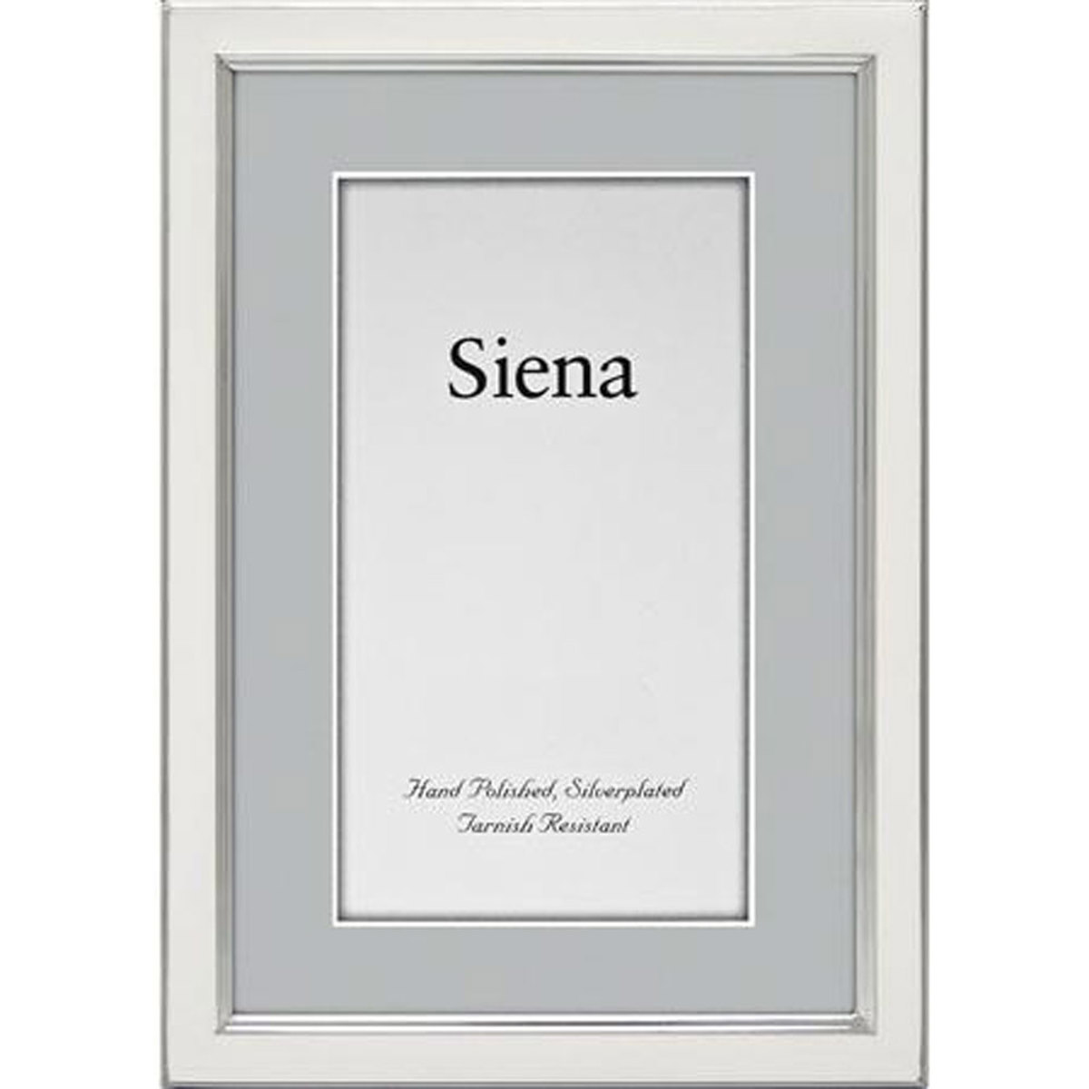 

Tizo Design Siena Narrow Enamel Silver Plated Frame for 5x7" Photograph, White