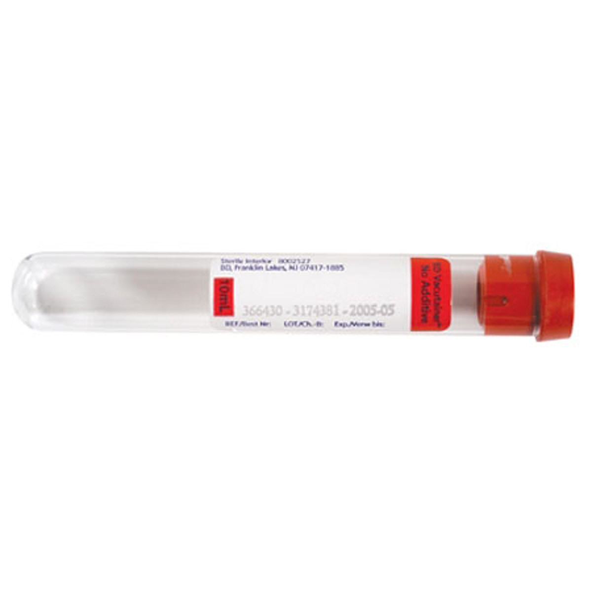 Image of Sirchie Red Stopper Blood Collection Tube