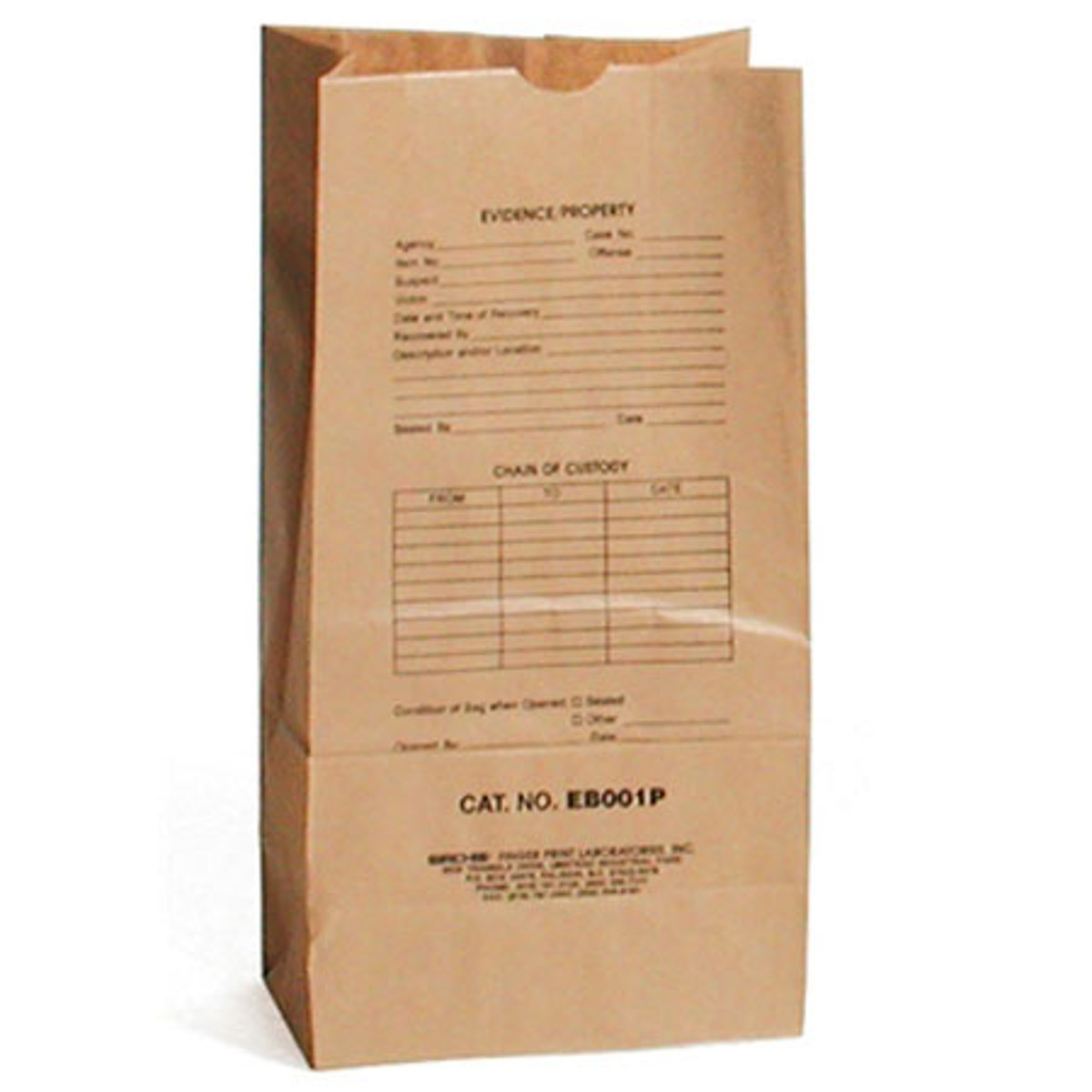 

Sirchie Preprinted Kraft Evidence Bags, Set of 100