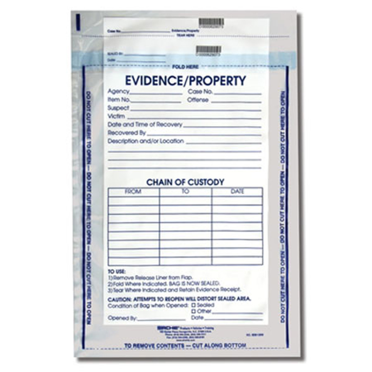 Sirchie 12x15-1/2" Integrity Evidence Bag, 100 Pack #IEB1200