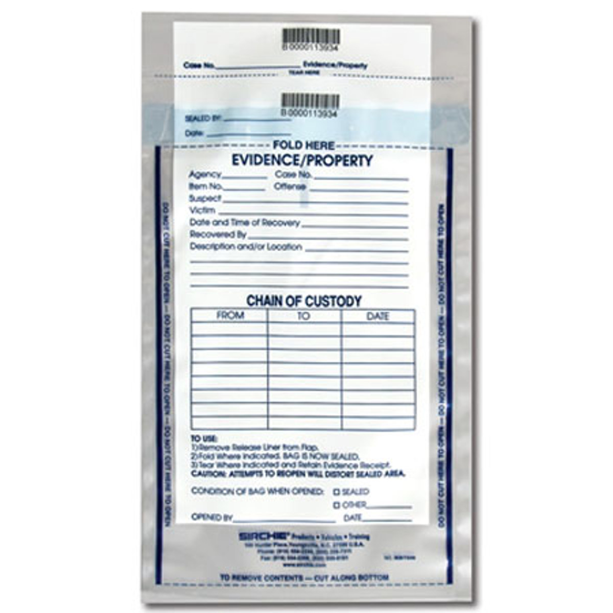 

Sirchie Integrity Evidence Bag, 7.5x10.5", 500 Each