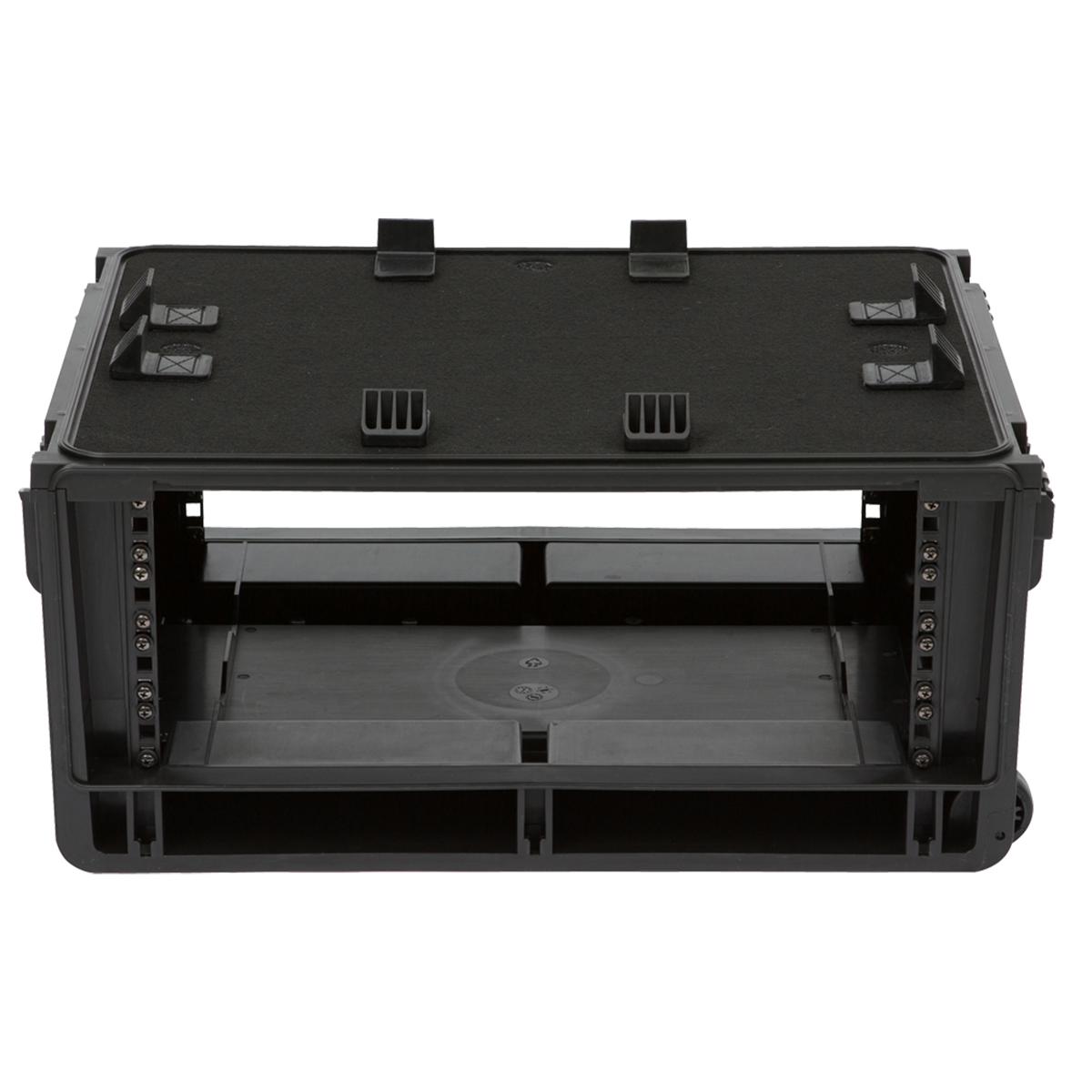 

SKB-Injection Molded 4 RU Studio Flyer Rack Case with wheels & Pull Handle