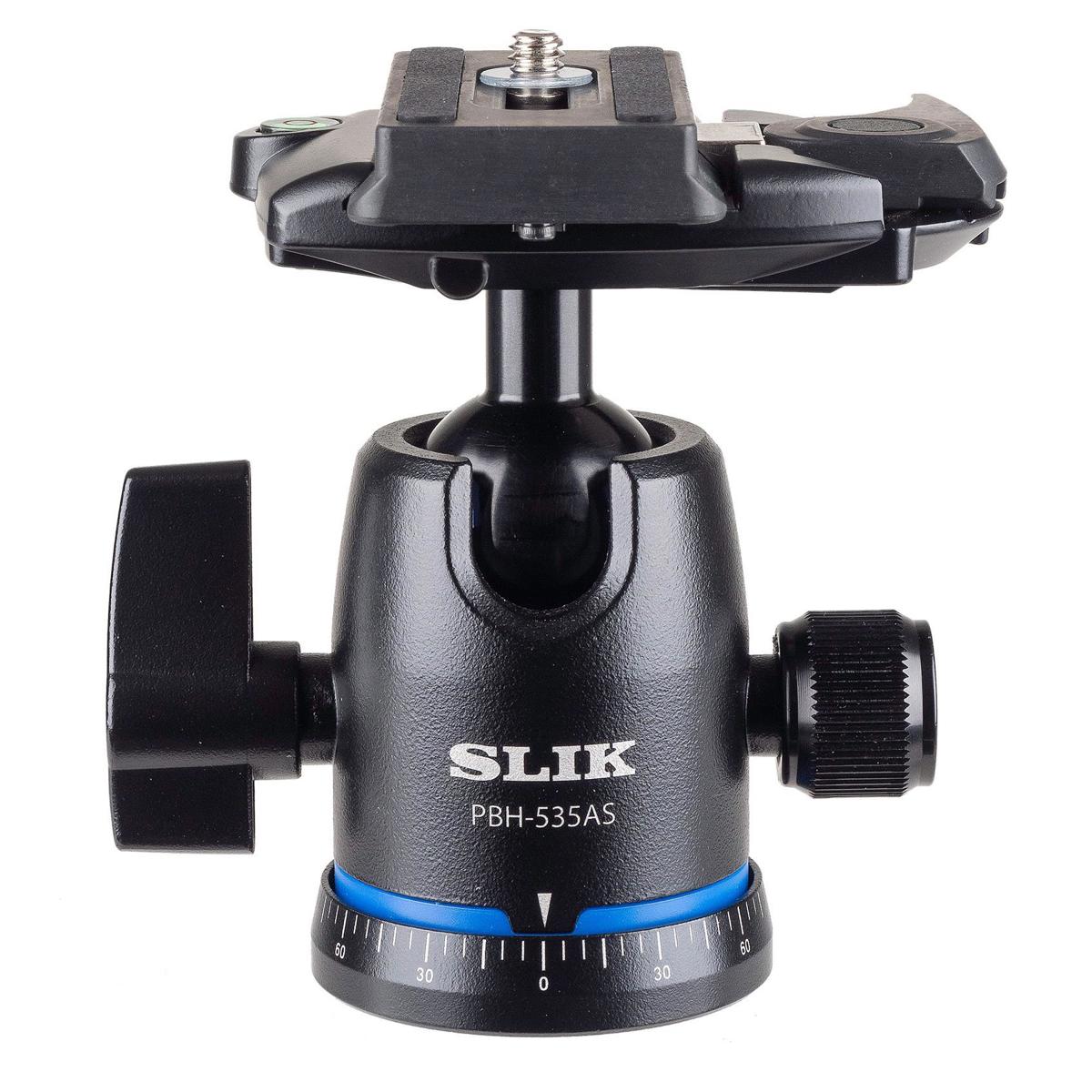 

Slik PBH-535AS Ball Head with Arca Swiss QR Plate, Load Capacity 11.0 Lb, Black