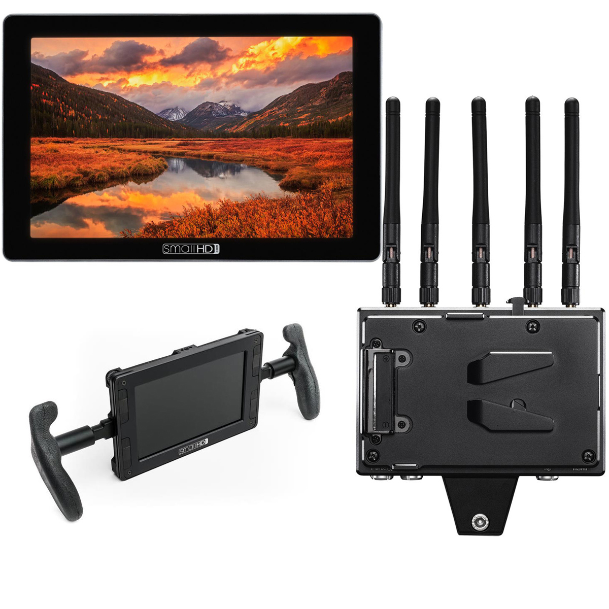 

SmallHD Cine 7 HD Touch Monitor w/Teradek Bolt 4K RX Module, Gold Mount, Handles