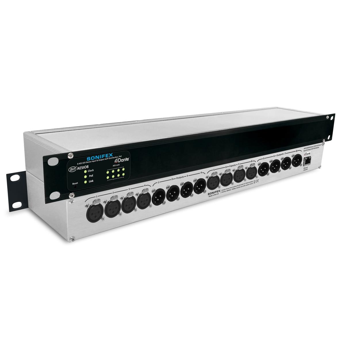 

Sonifex AVN-AESIO8 8 AES3 Input and 8 AES3 Output Dante Interface, PoE