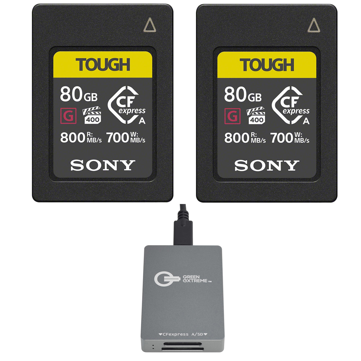 

Sony TOUGH 80GB CFexpress Type-A Memory Card, 2-Pack with SD Card Reader