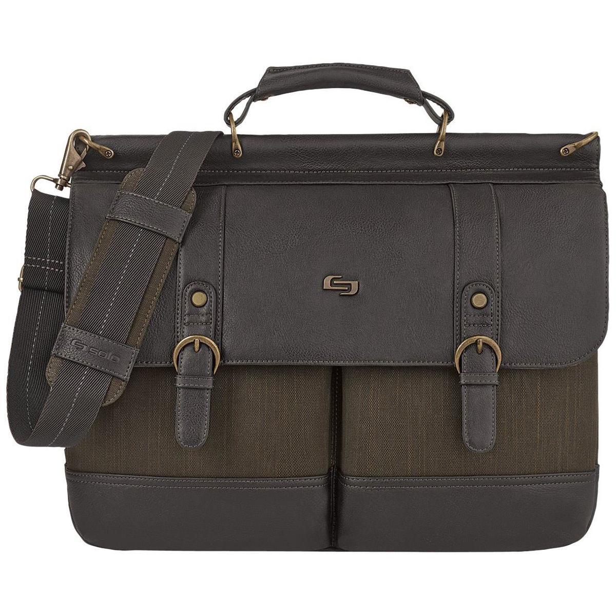 

Solo Bags 15.6" Bradford Laptop Briefcase with Buckle, Espresso