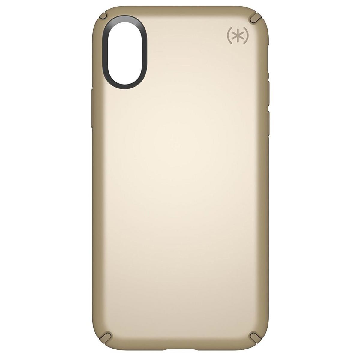 

Speck Presidio Metallic Case for iPhone X, Pale Yellow Gold Metallic/Camel Brown