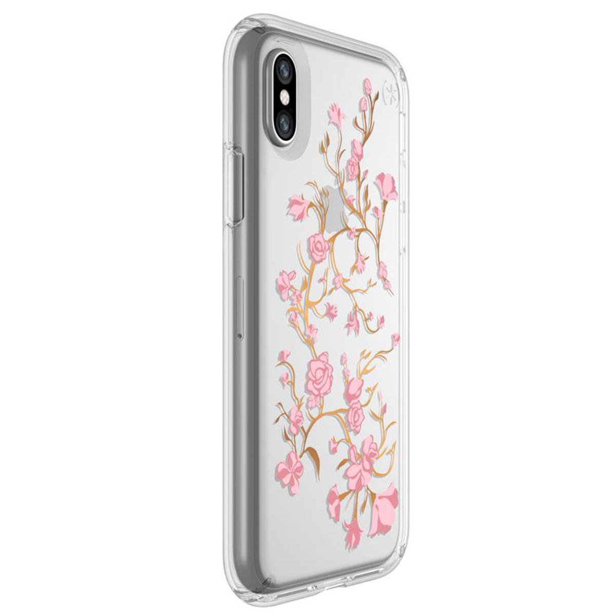 

Speck Presidio Clear Case + Print for iPhone X - Goldenblossoms Pink/Clear