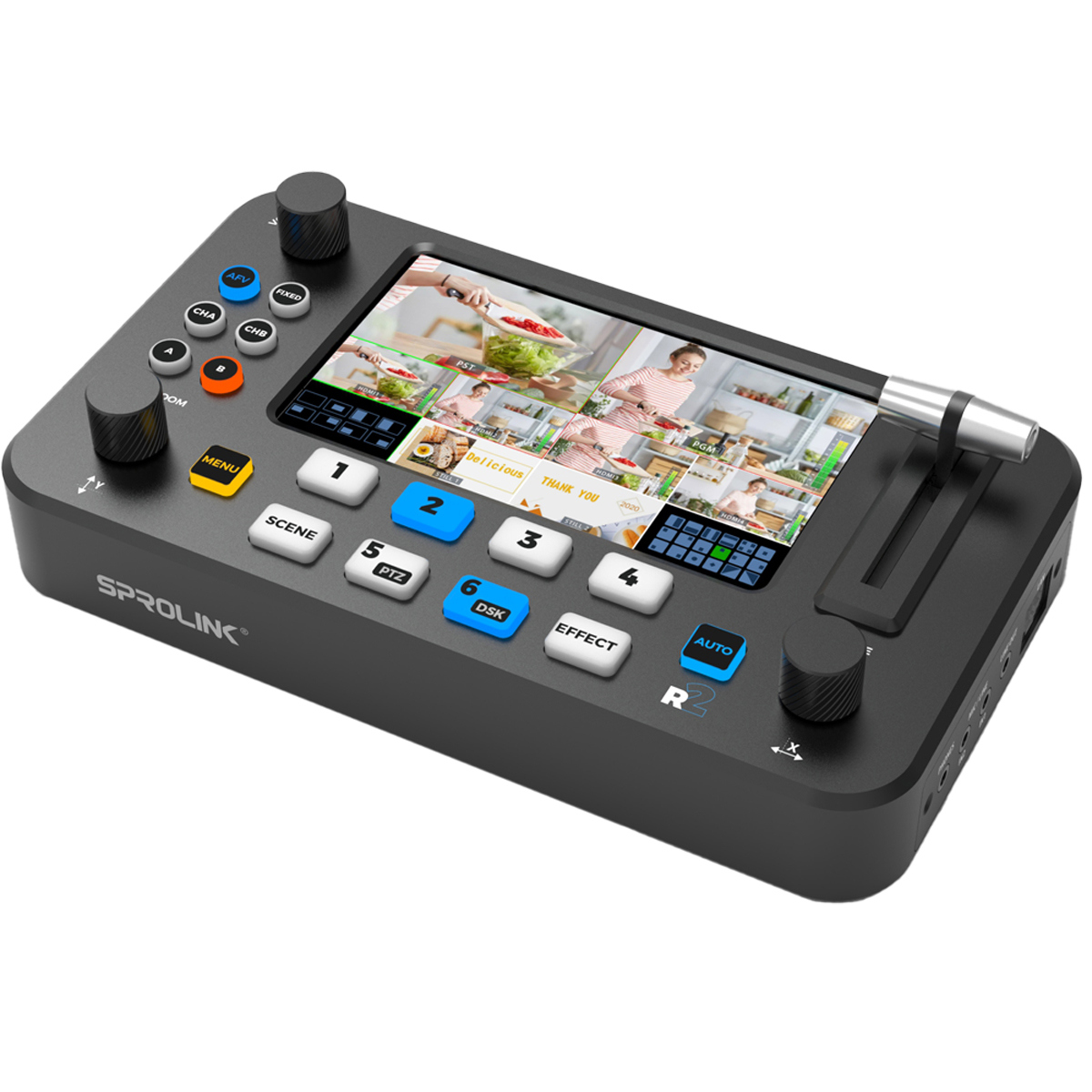 

Sprolink SproLink NeoLIVE R2 FHD HDMI Live Streaming Video Mixer, Built-In 5.5" Monitor