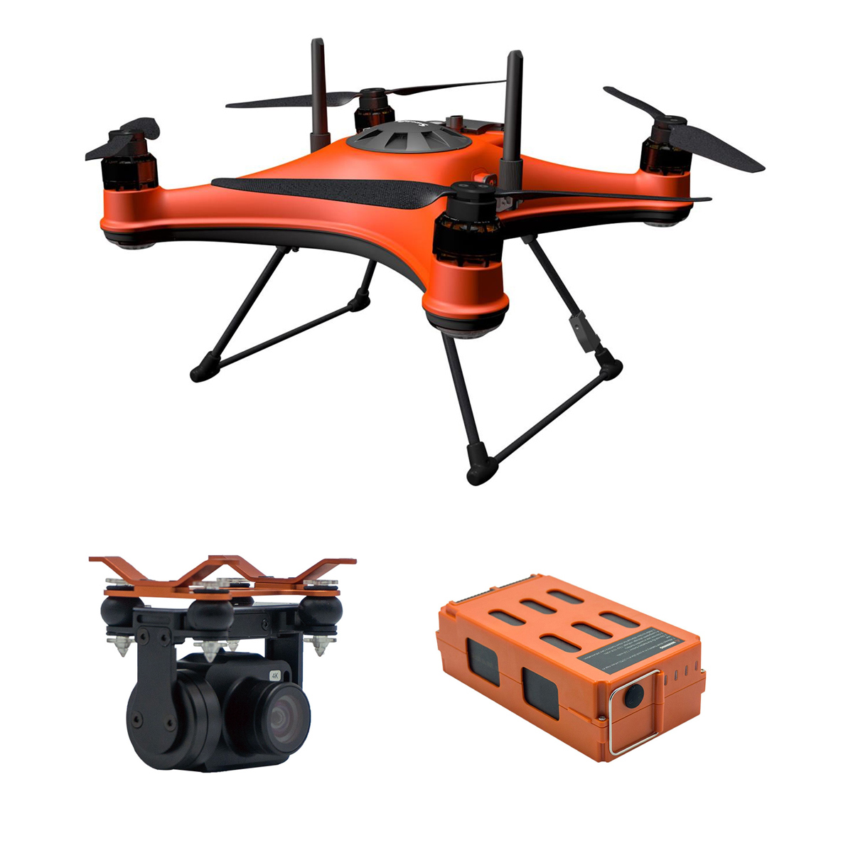 

Swellpro SplashDrone 4 Waterproof Drone with 4K 1-Axis Gimbal, Extra Battery