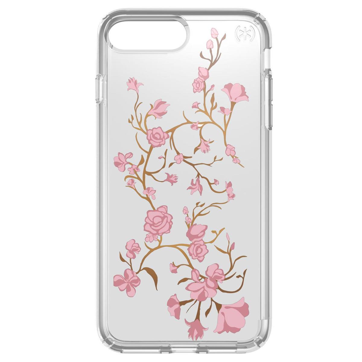 Speck Presidio Print Case for iPhone 7 Plus, Golden Blossoms Pink/Clear