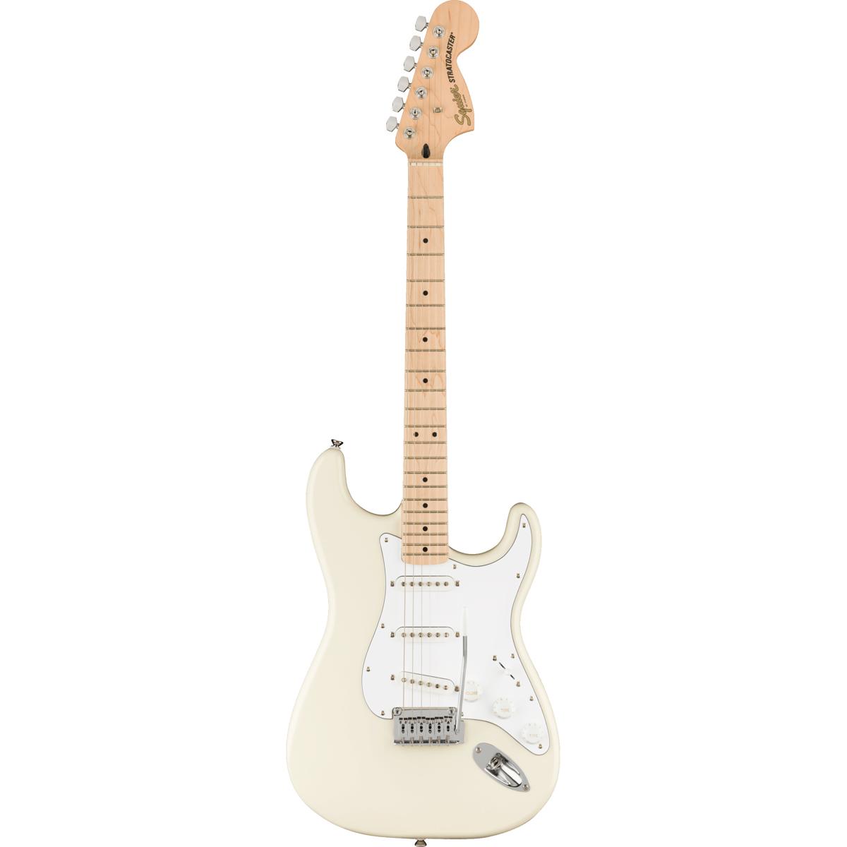 

Squier Affinity Series Stratocaster Electric Guitar, Maple, Olympic White