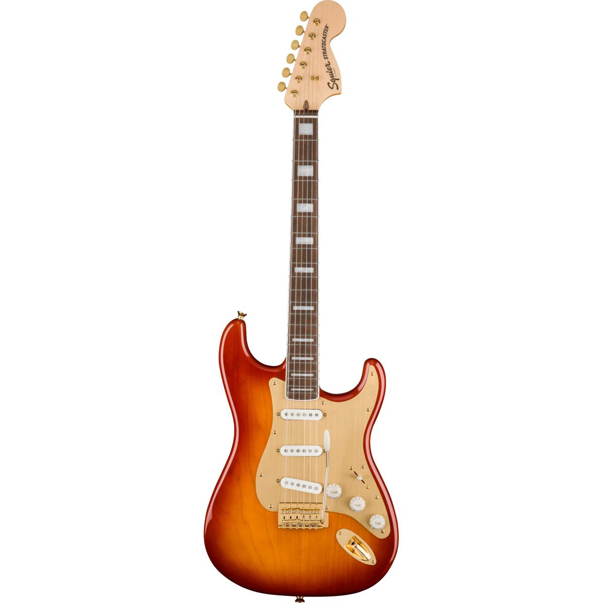 

Squier 40th Anniversary Gold Stratocaster Electric Guitar, Sienna Sunburst
