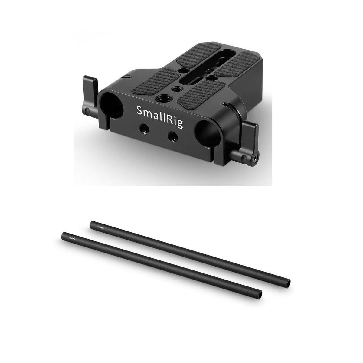 

SmallRig Baseplate with Dual 15mm Rod Clamp W/SR 15mm Carbon Fiber Rod 12" 2x