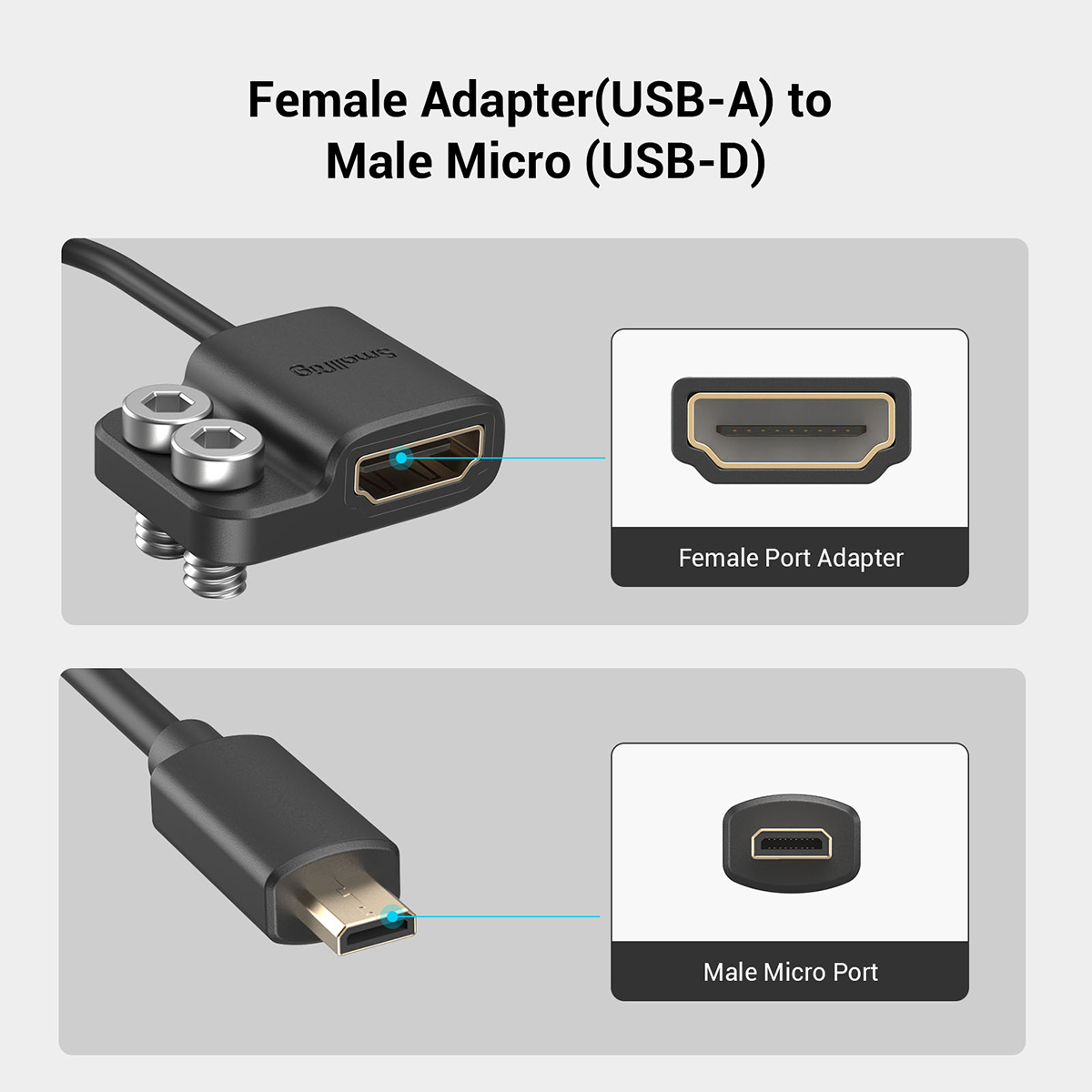 

SmallRig Ultra Slim 4K HDMI Type D to A Adapter Cable