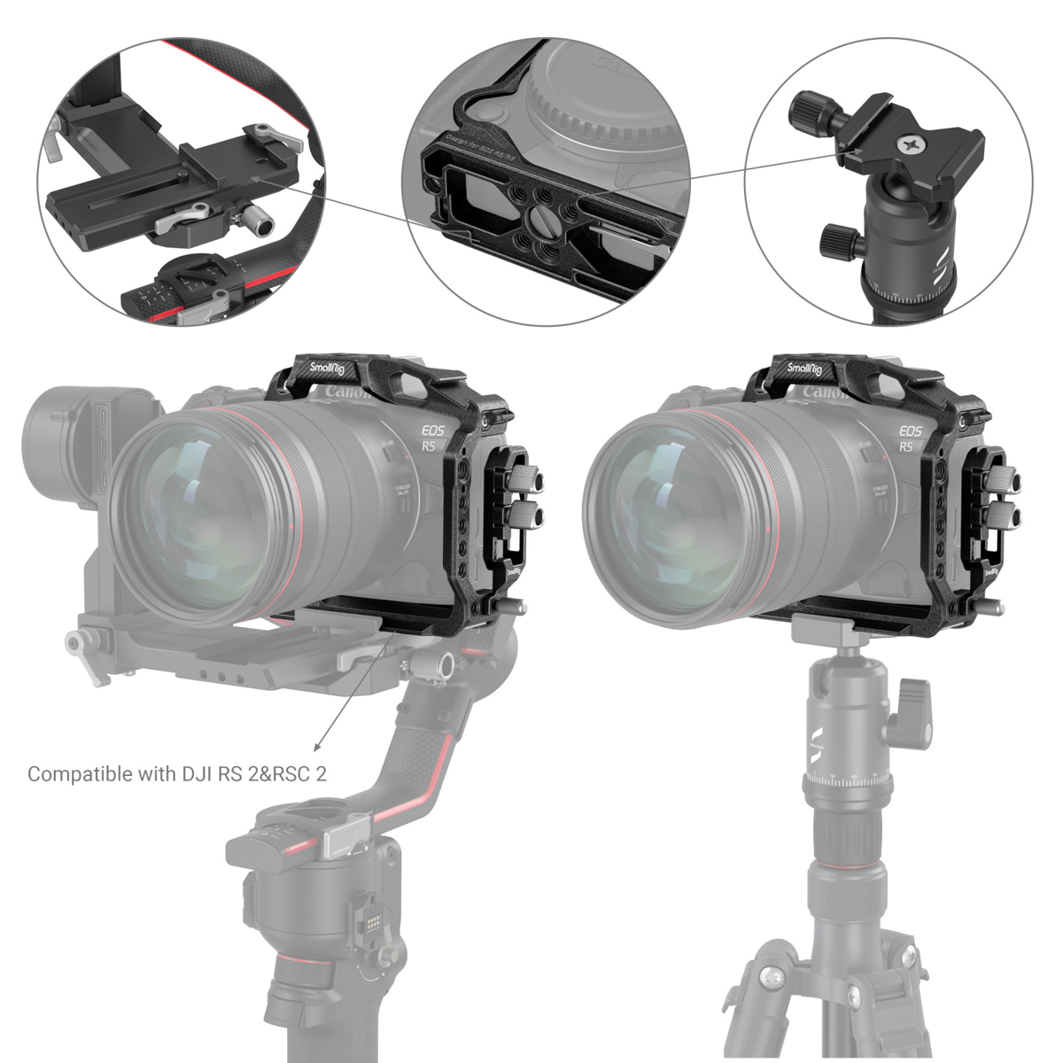 SmallRig Black Mamba Half Camera Cage for Canon EOS R5/R6/R5