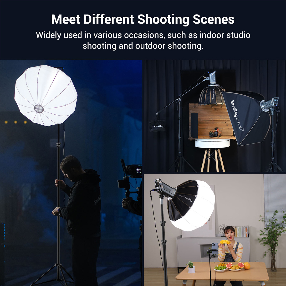 SmallRig RA-S280A Air-Cushioned Light Stand with Boom Arm, Black #3737