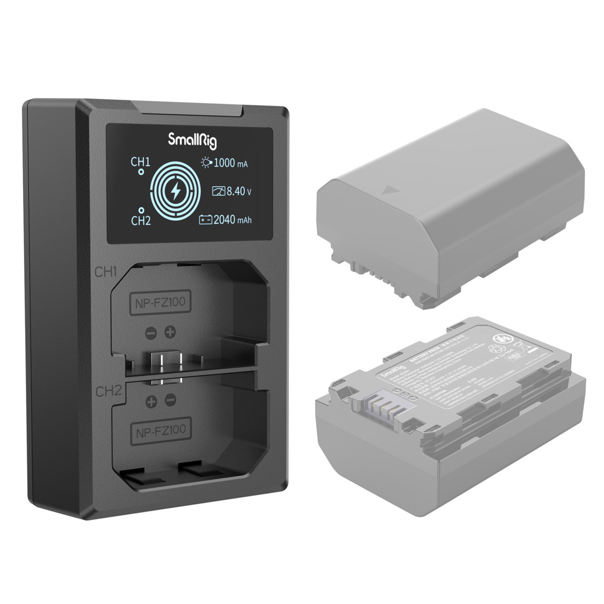 

SmallRig Dual Camera Battery Charger with LCD Screen for NP-FZ100