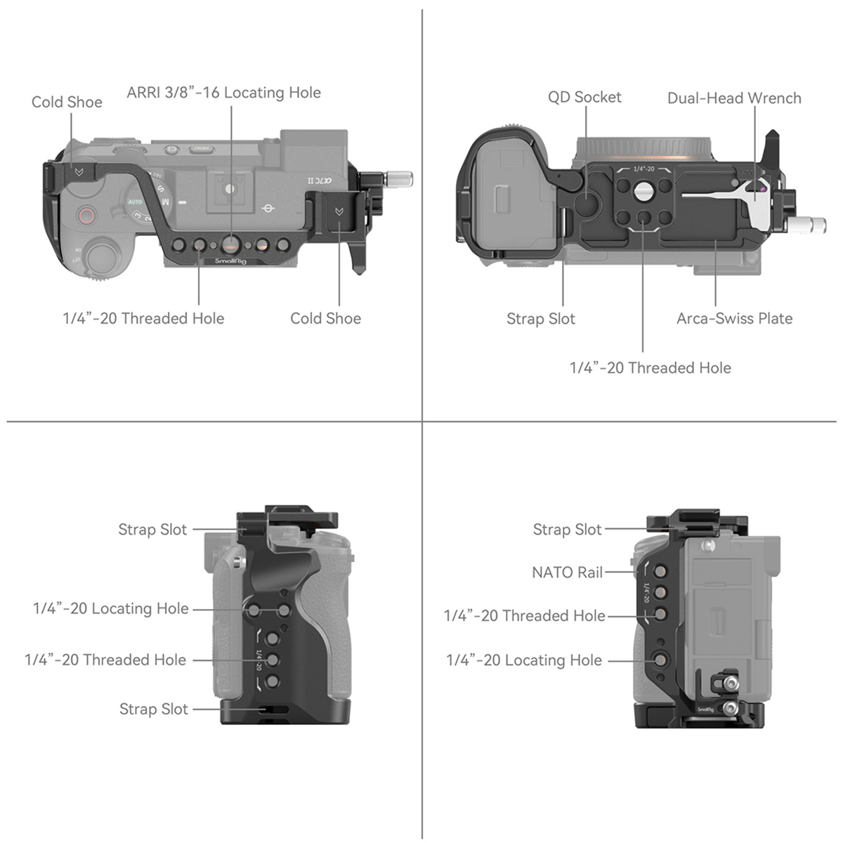 SmallRig 4422 Full Camera Cage Kit for Sony Alpha 7C II and