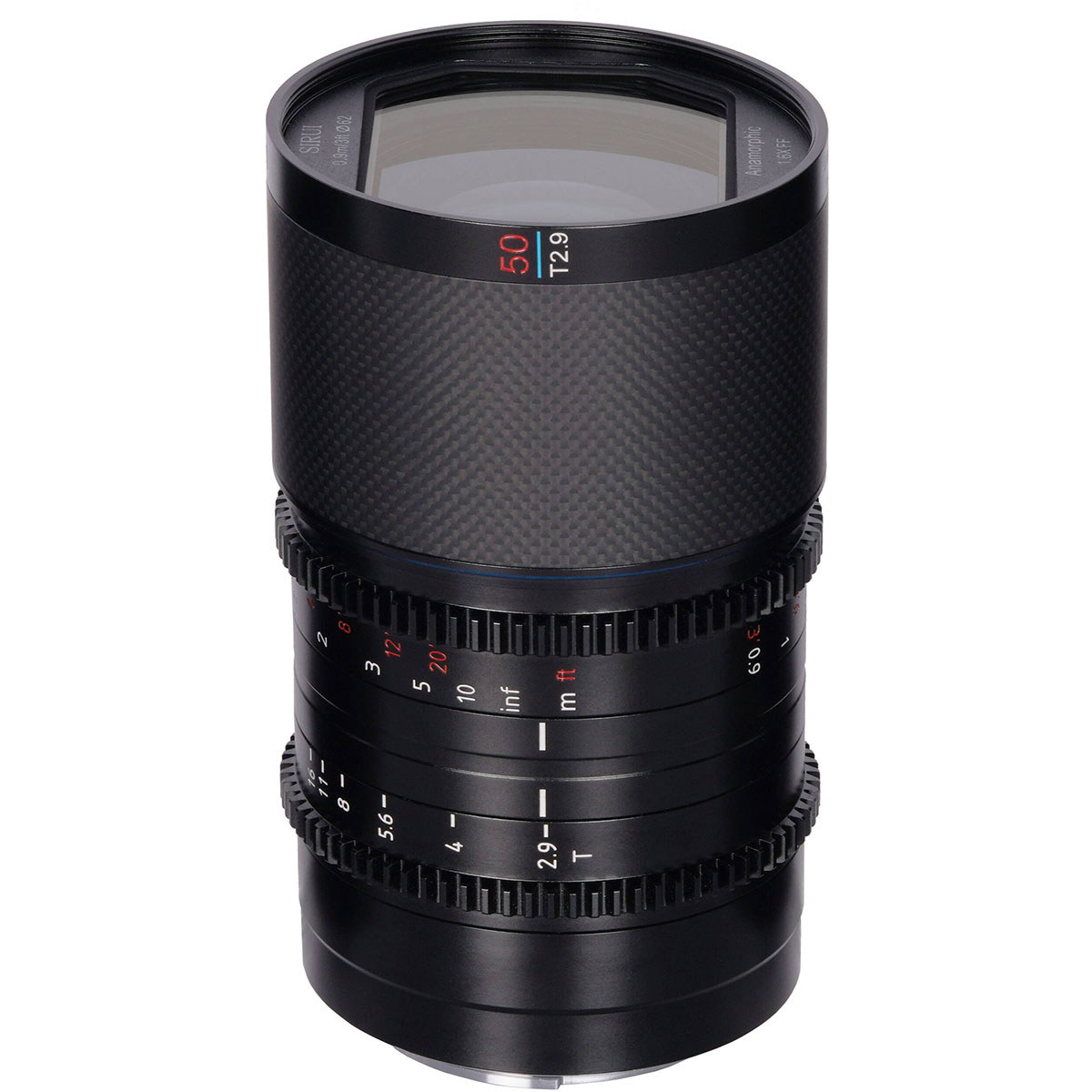 

Sirui Saturn T2.9 1.6x Carbon Fiber Anamorphic Lens Blue 50mm L Mount