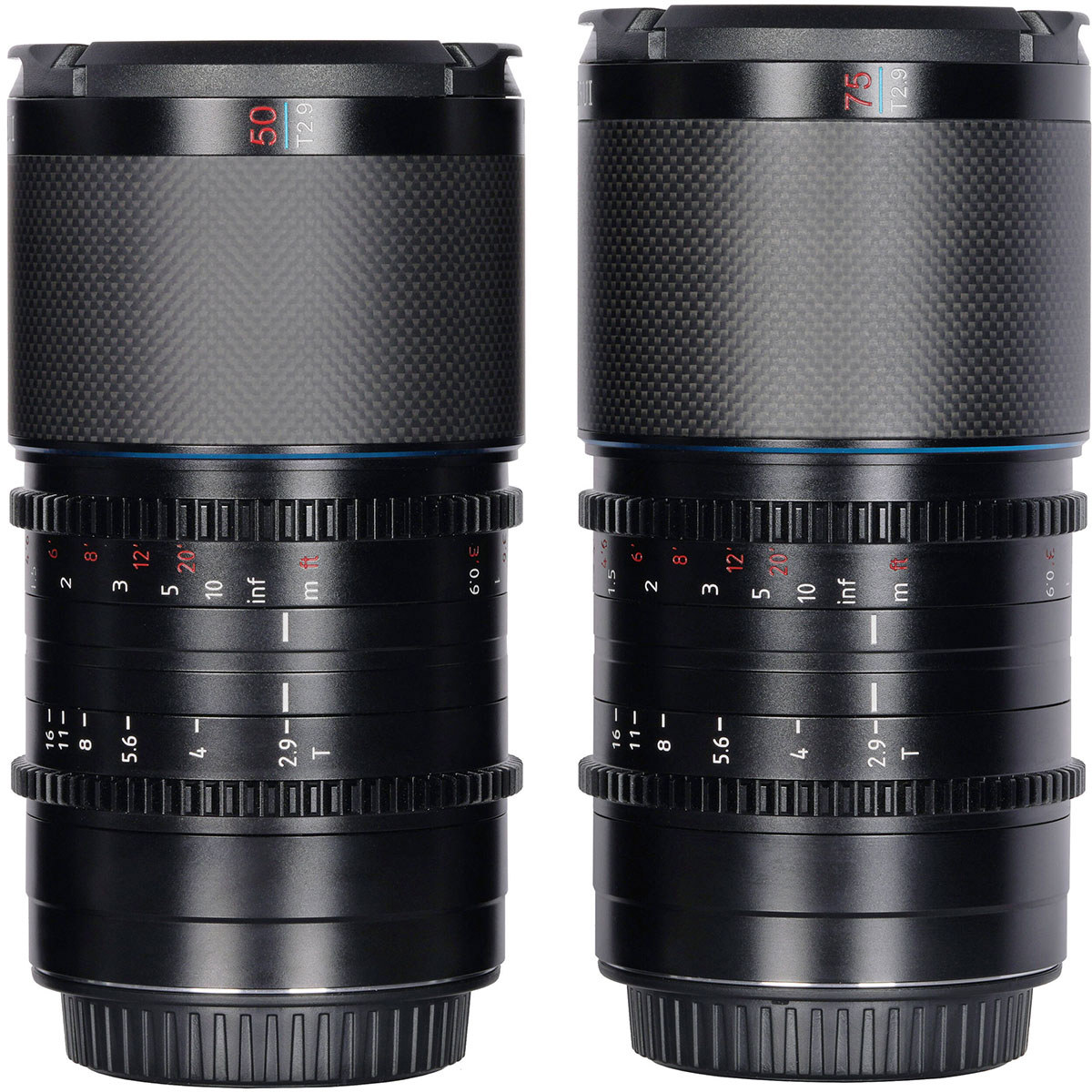 Photos - Camera Lens SIRUI Saturn T2.9 1.6x Carbon Fiber Anamorphic Lens Neutral 50mm, 75mm Set L Mount SATURN 50-75-LN 