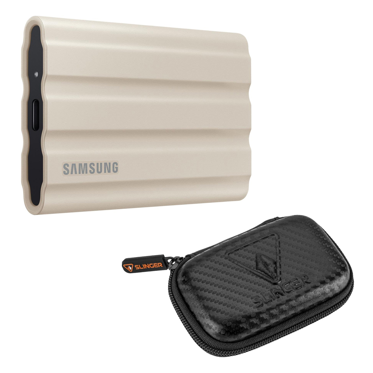 

Samsung T7 Shield 2TB USB 3.2 Gen 2 Type-C External SSD, Beige w/HD-2 Drive Case