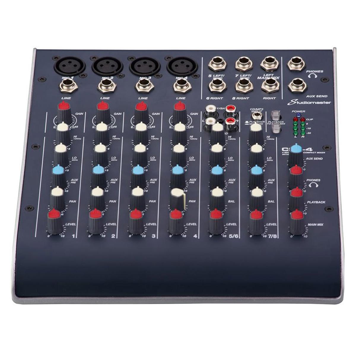 

Studiomaster C2S-4 8-Channel Ultra Compact Analog Console Mixer with USB