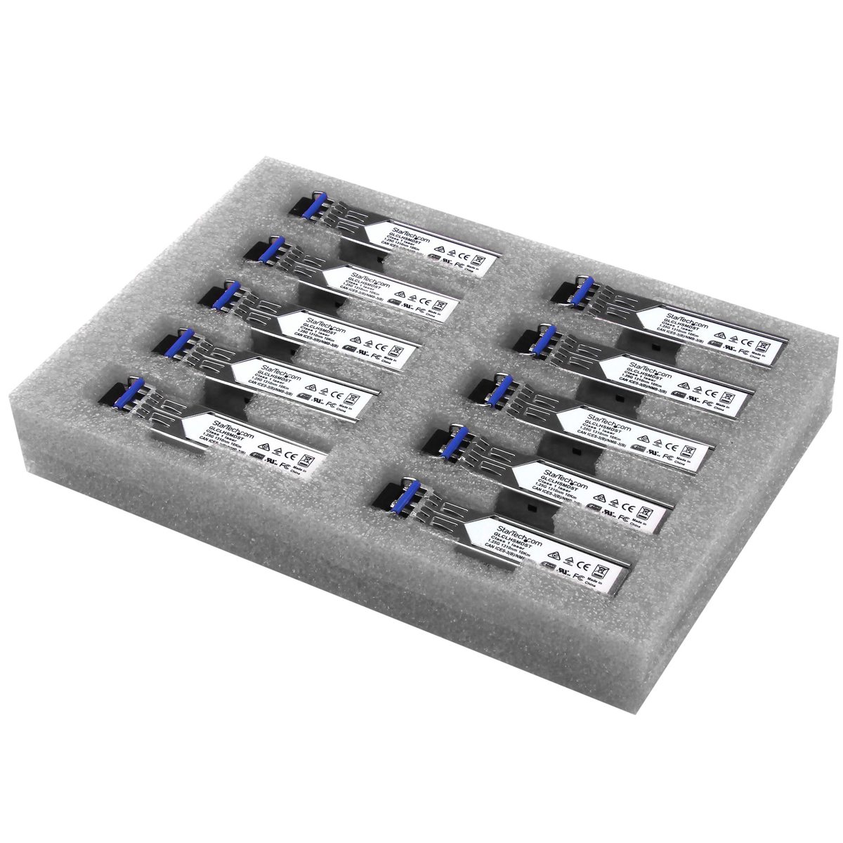 

StarTech Cisco GLC-LH-SMD Compatible Gigabit SFP Transceiver, 10 Pack, Silver