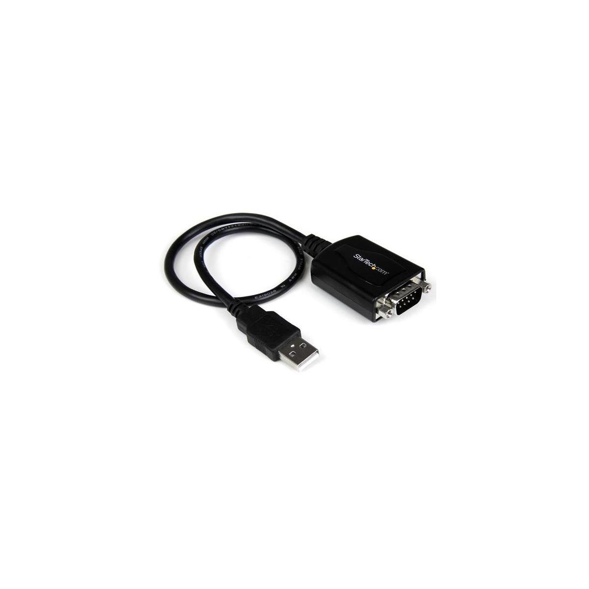 Image of StarTech 1' USB to RS232 Serial DB9 Adapter Cable with COM Retention