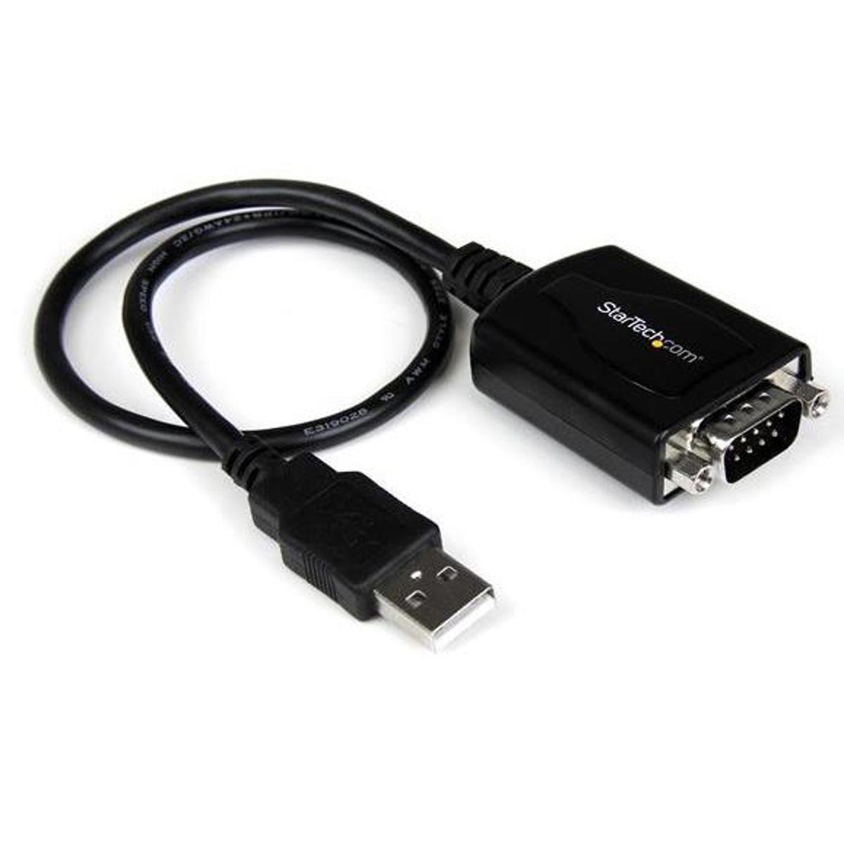 Image of StarTech 1' USB to RS232 Serial DB9 Adapter Cable with COM Retention