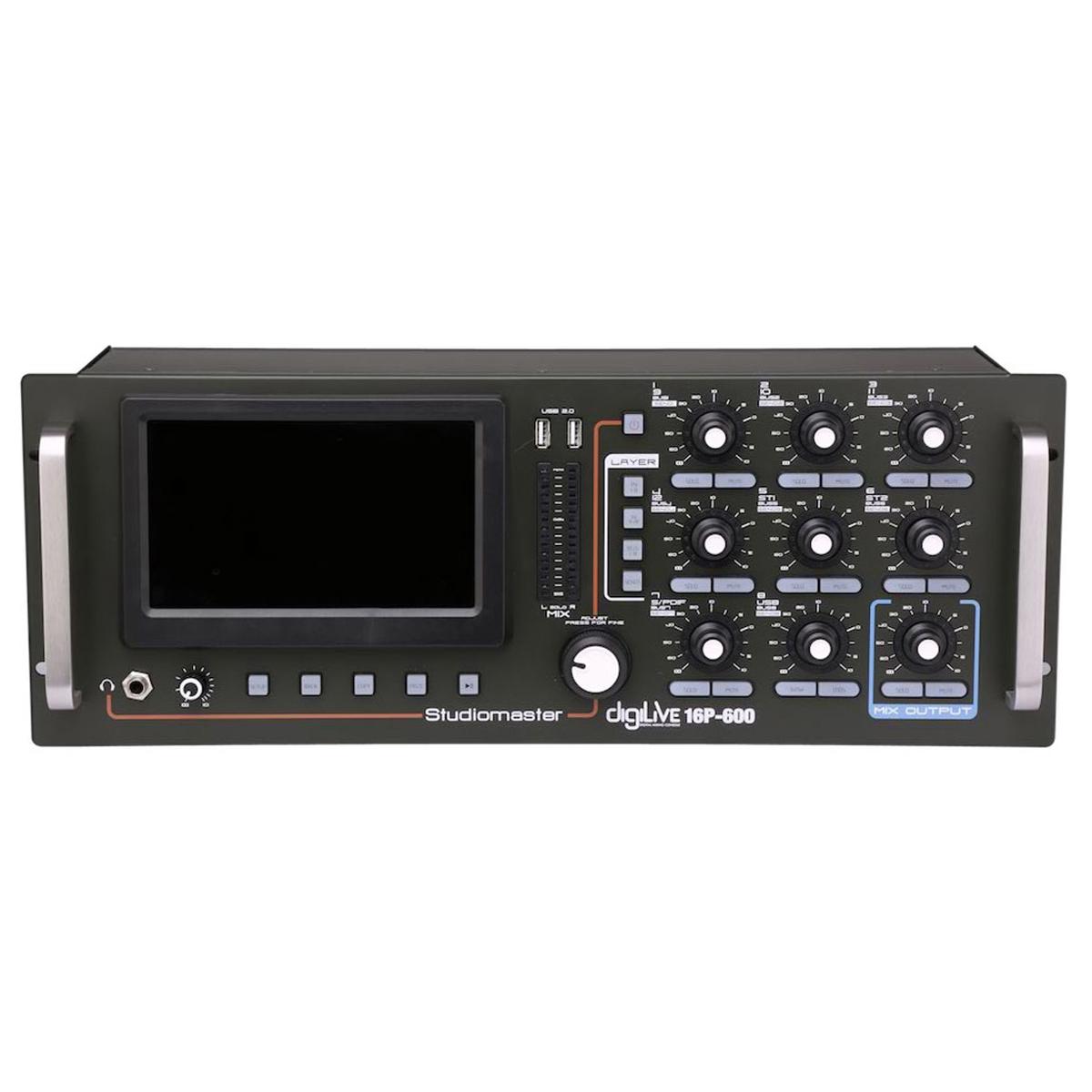 

Studiomaster digiLivE 16 P-600 16-Ch Digital Mixing Console with 600W Amplifier