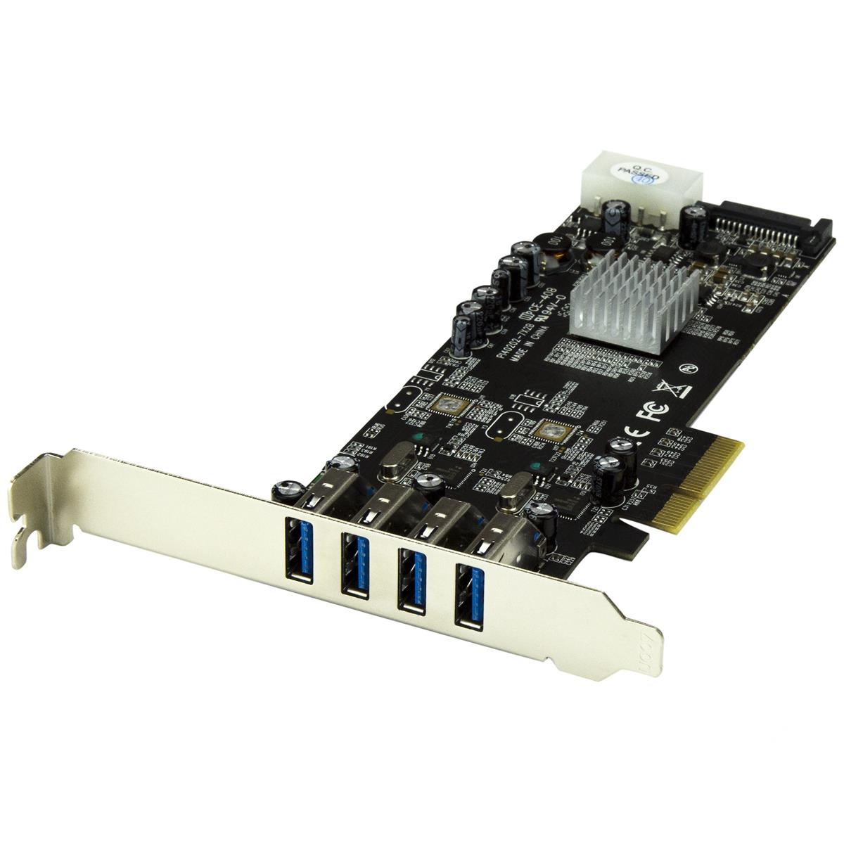 Image of StarTech 4 Port PCI Express SuperSpeed USB 3.0 Card Adapter