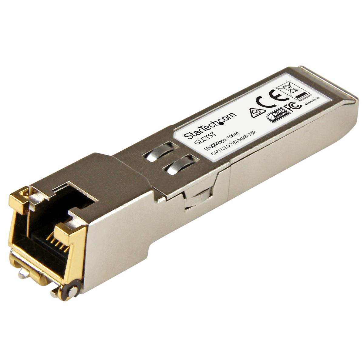 Photos - Switch Startech.com StarTech Cisco GLC-T Compatible Gigabit RJ45 Copper SFP Transceiver, Silve 
