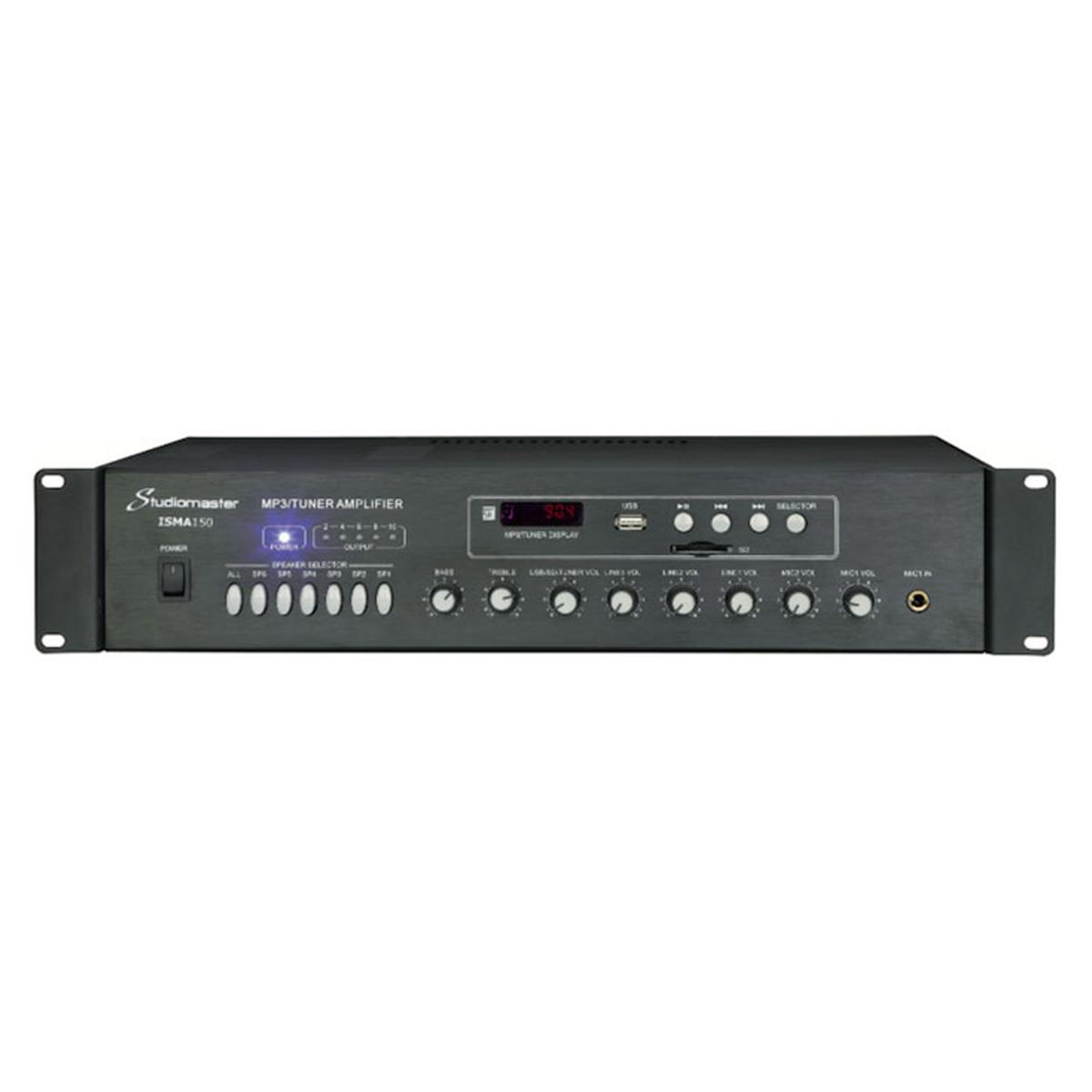

Studiomaster ISMA150 150W 100V Line 4 In and 6 Out Mixer Amplifier