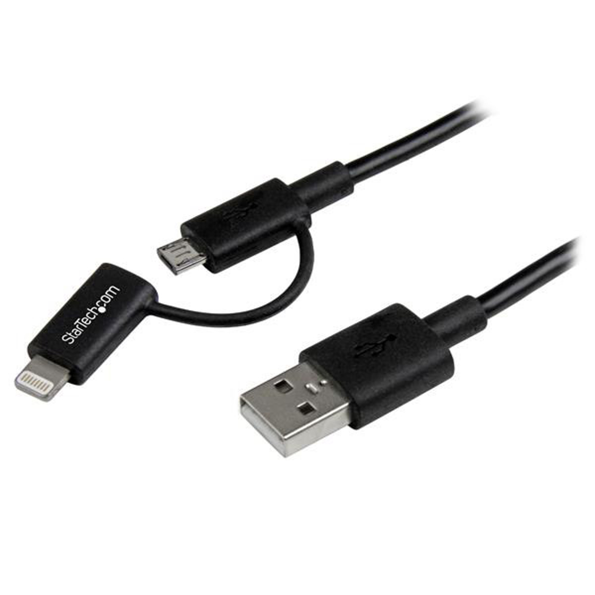 

StarTech 3.3' Apple 8 Pin Lightning Connector and Micro USB to USB Cable, Black