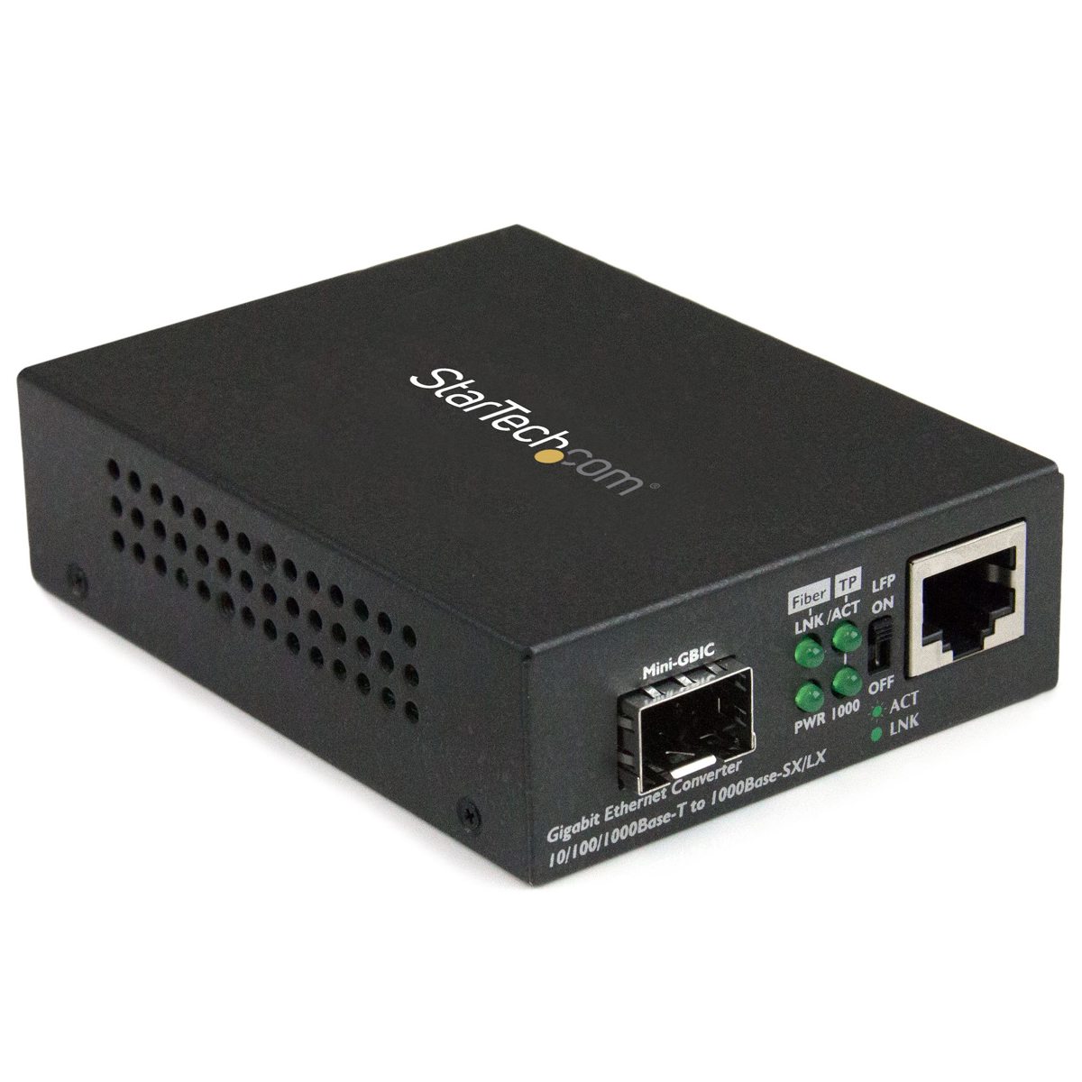 

StarTech Gigabit Ethernet Fiber Media Converter with Open SFP Slot, Brown