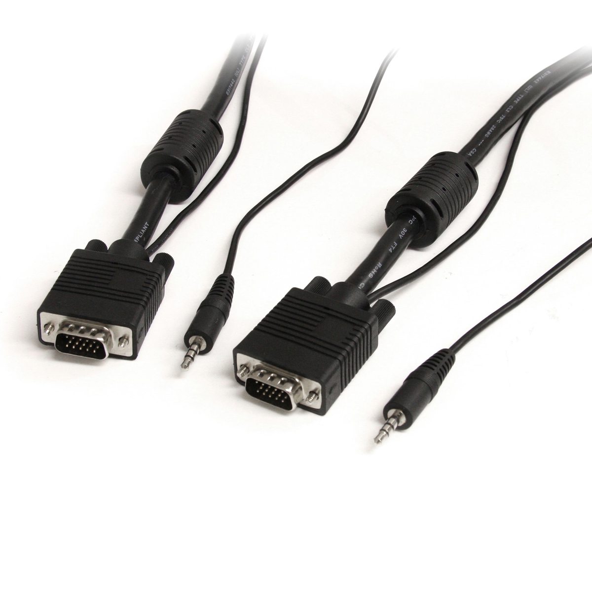 Photos - Cable (video, audio, USB) Startech.com StarTech 15' Coax High Resolution Monitor VGA Cable with Video & Audio 