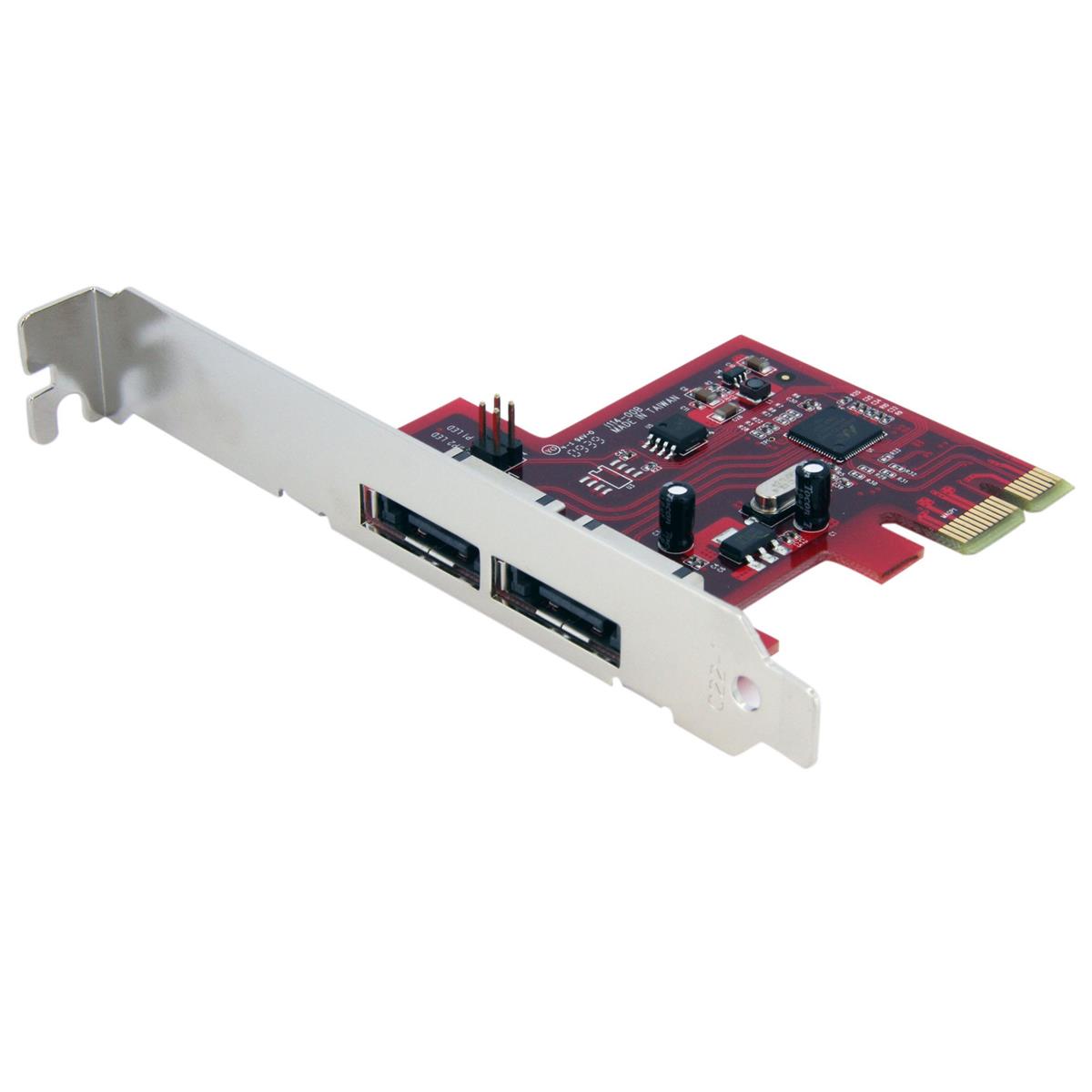 Image of StarTech 2 Port SATA 6 Gbps PCI Express eSATA Controller Card