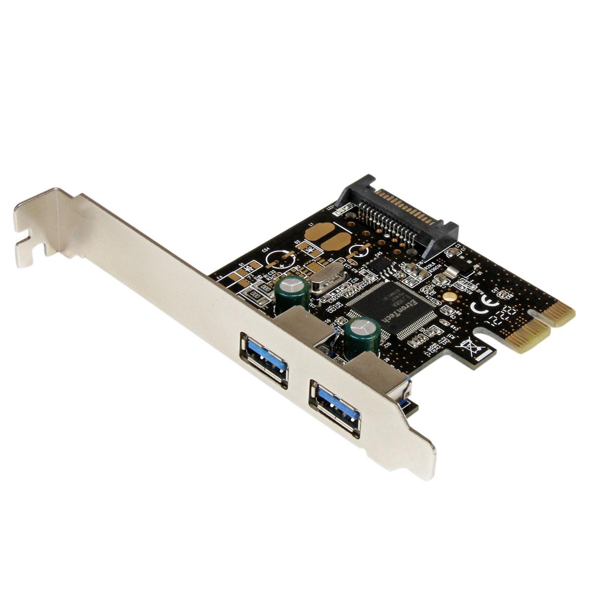 Image of StarTech 2 Port PCI Express SuperSpeed USB 3.0 Controller Card with SATA Power