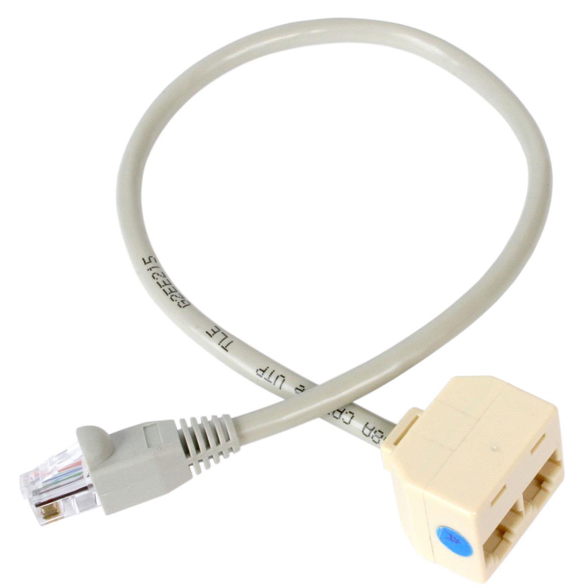 Image of StarTech 13&quot; RJ45 Male to 2x RJ-45 Female Splitter Adapter Cable
