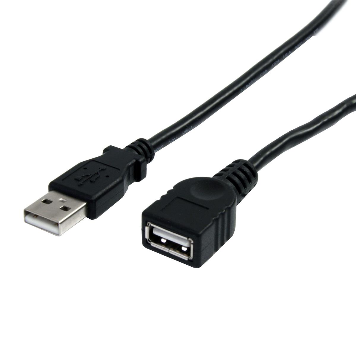 Image of StarTech 3' Black USB 2.0 Extension Cable