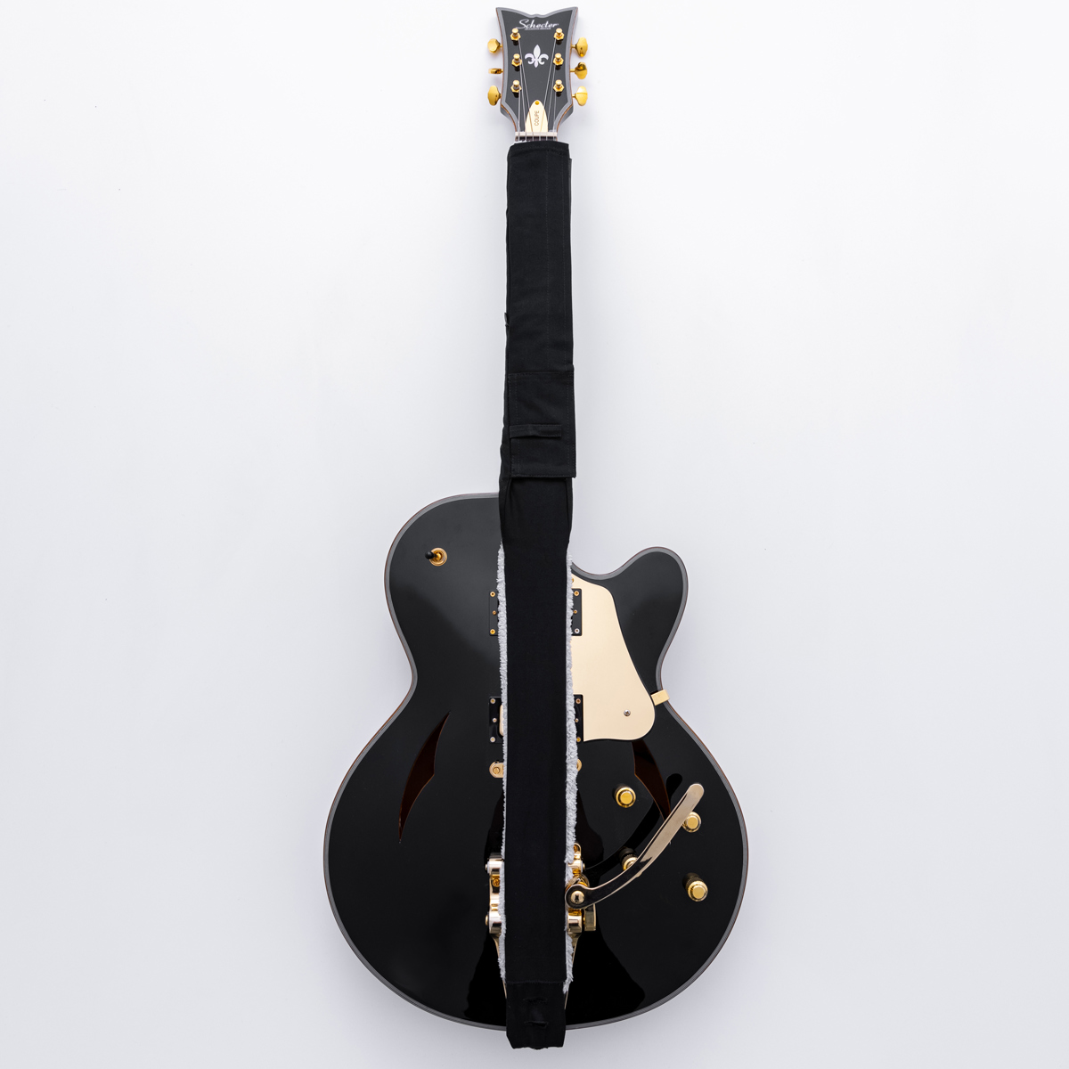

String Sling Guitar Strap with Locks and Picks, Black