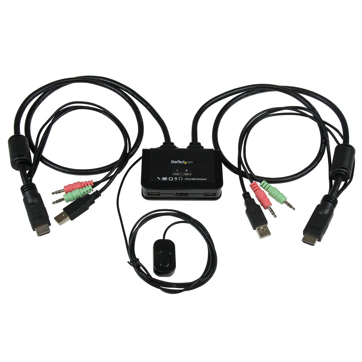 

StarTech 2 Port USB HDMI Cable KVM Switch with Audio & Remote Switch,USB Powered