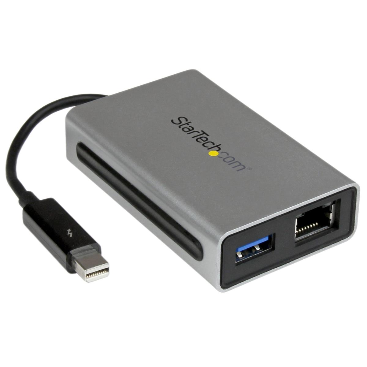Image of StarTech Thunderbolt to Gigabit Ethernet and USB 3.0 Adapter