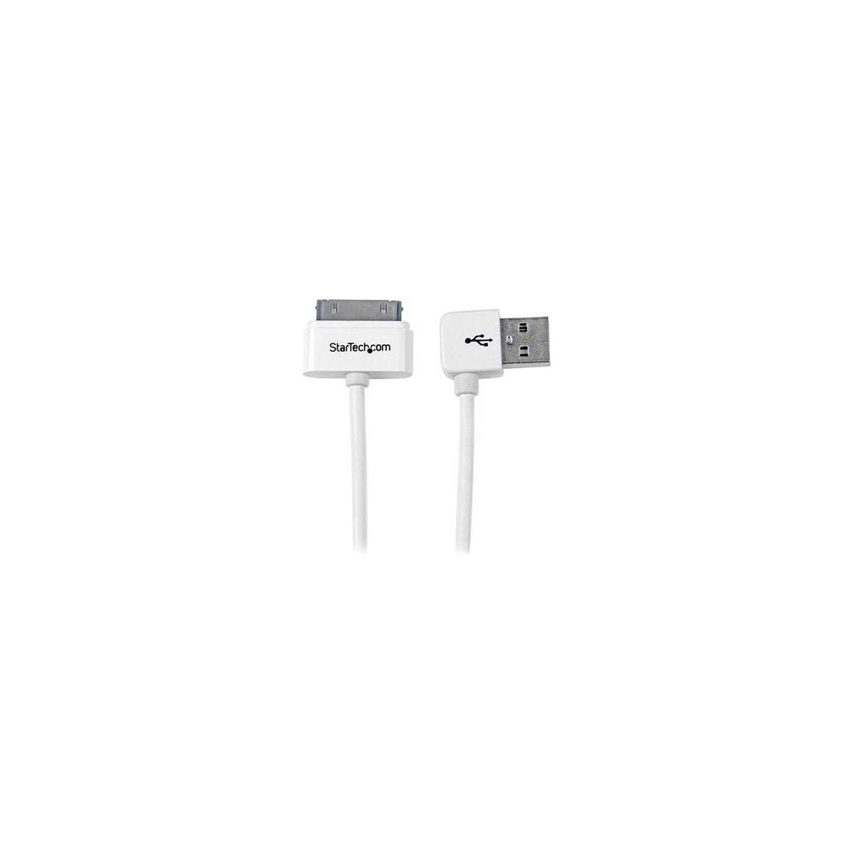 Image of StarTech 1m (3.28') Apple 30-pin Dock Connector to Left Angle USB Cable